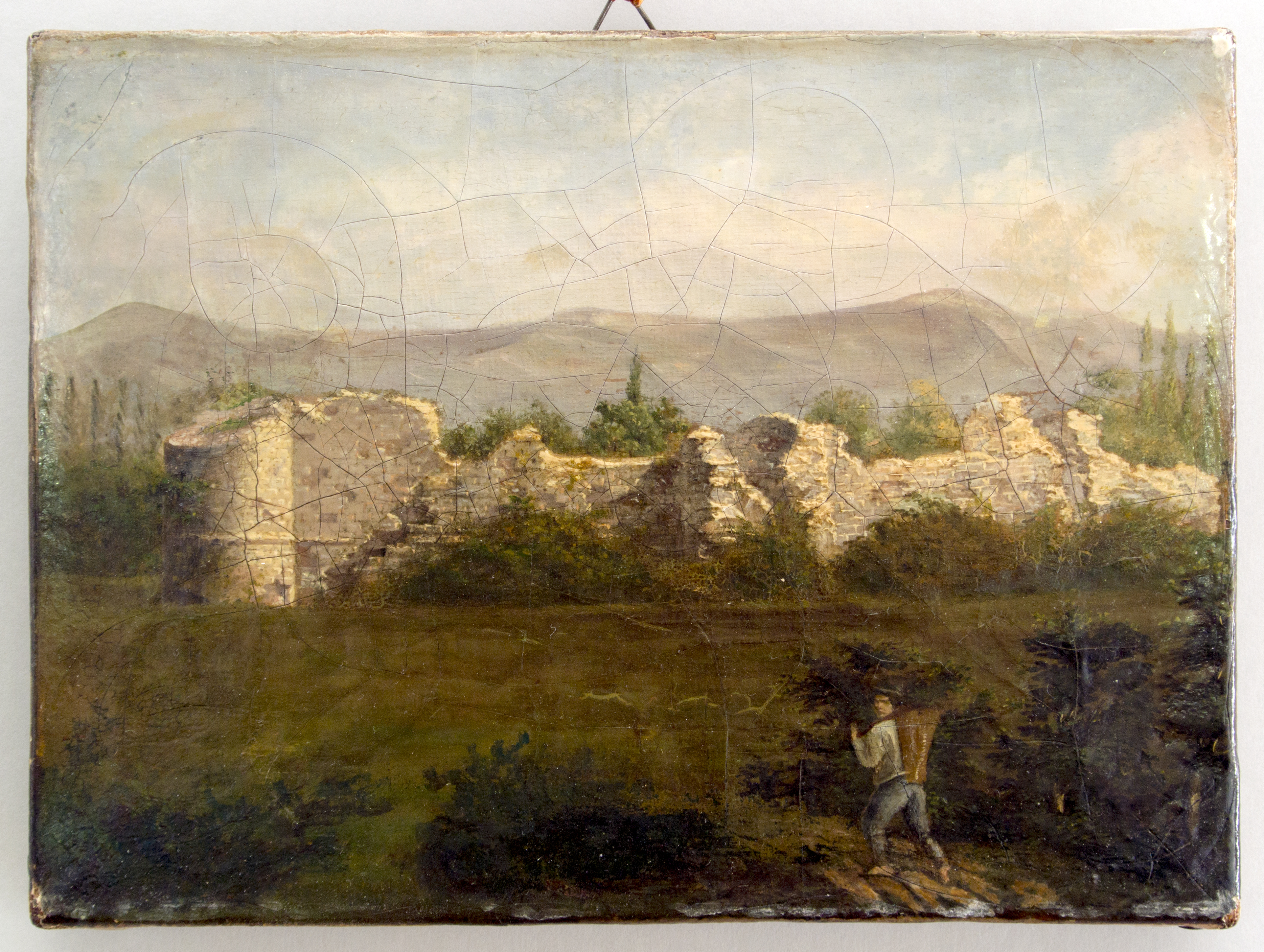 Huile avec inscription au verso 